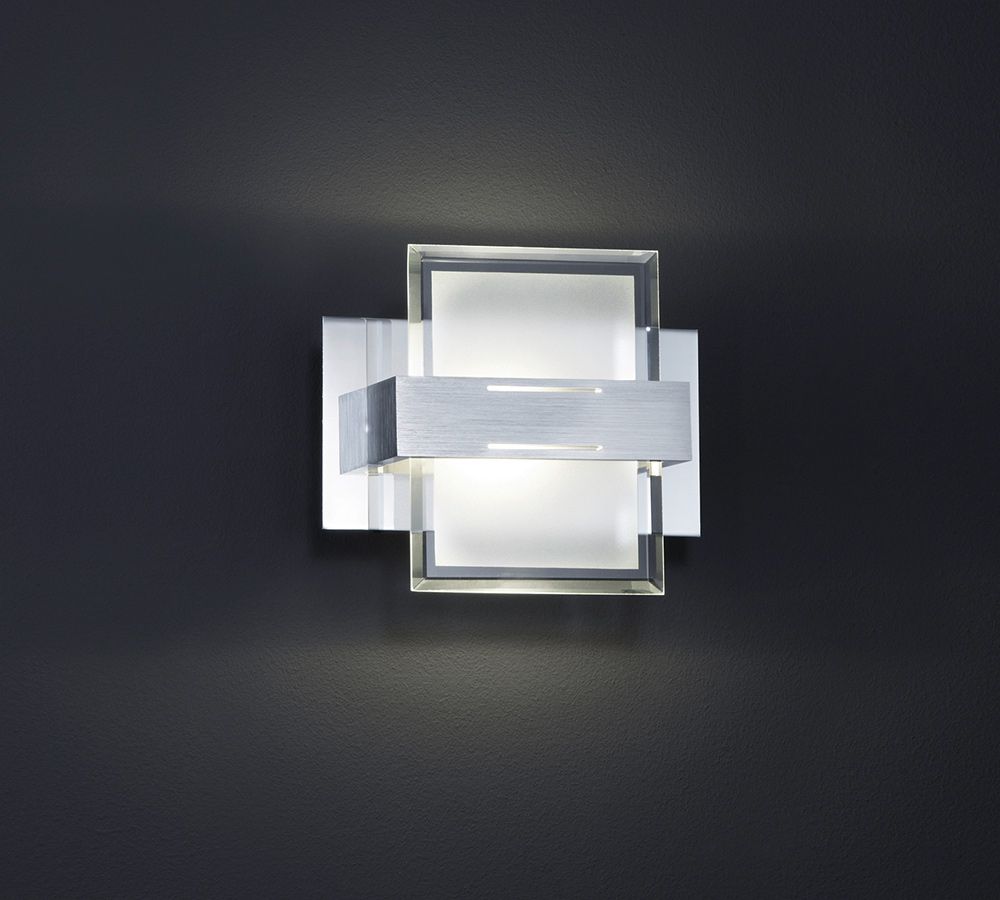 Applique lampada parete led 5w design moderno acciaio cromato ...