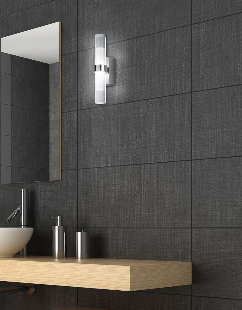 Applique lampada muro parete led design moderno acciaio cromato ...