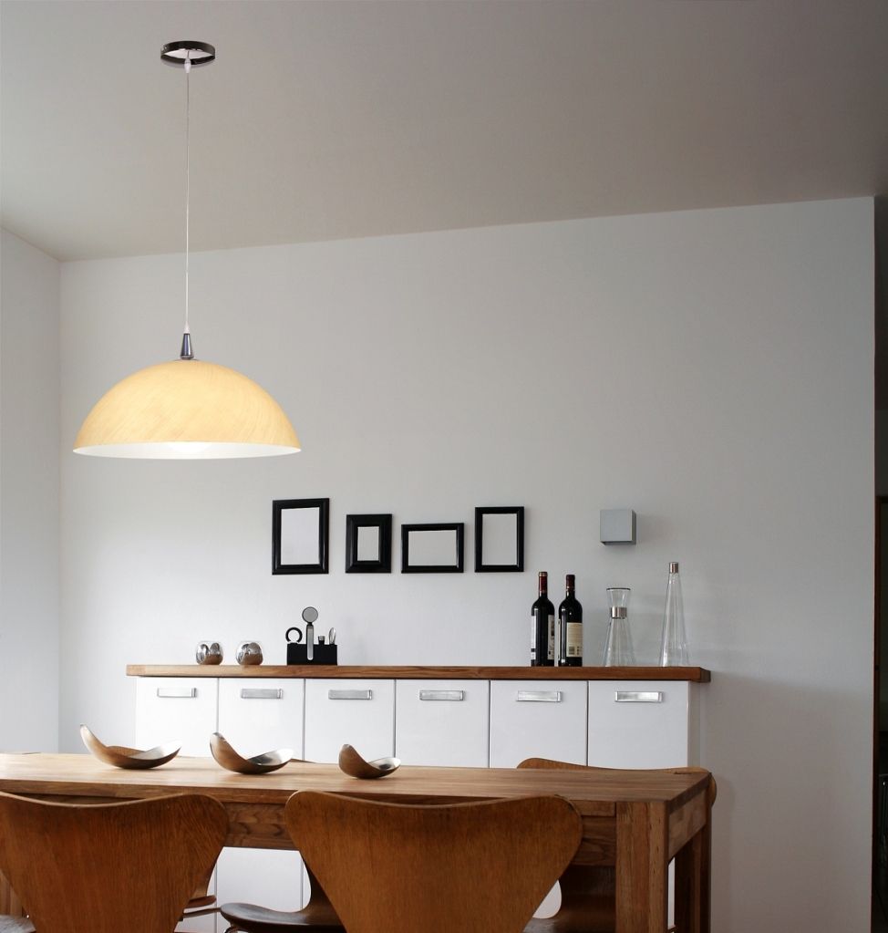 Lampada sospensione design moderno acciaio cromato vetro arancio ... Sospensione moderna vetro bianco e acciaio