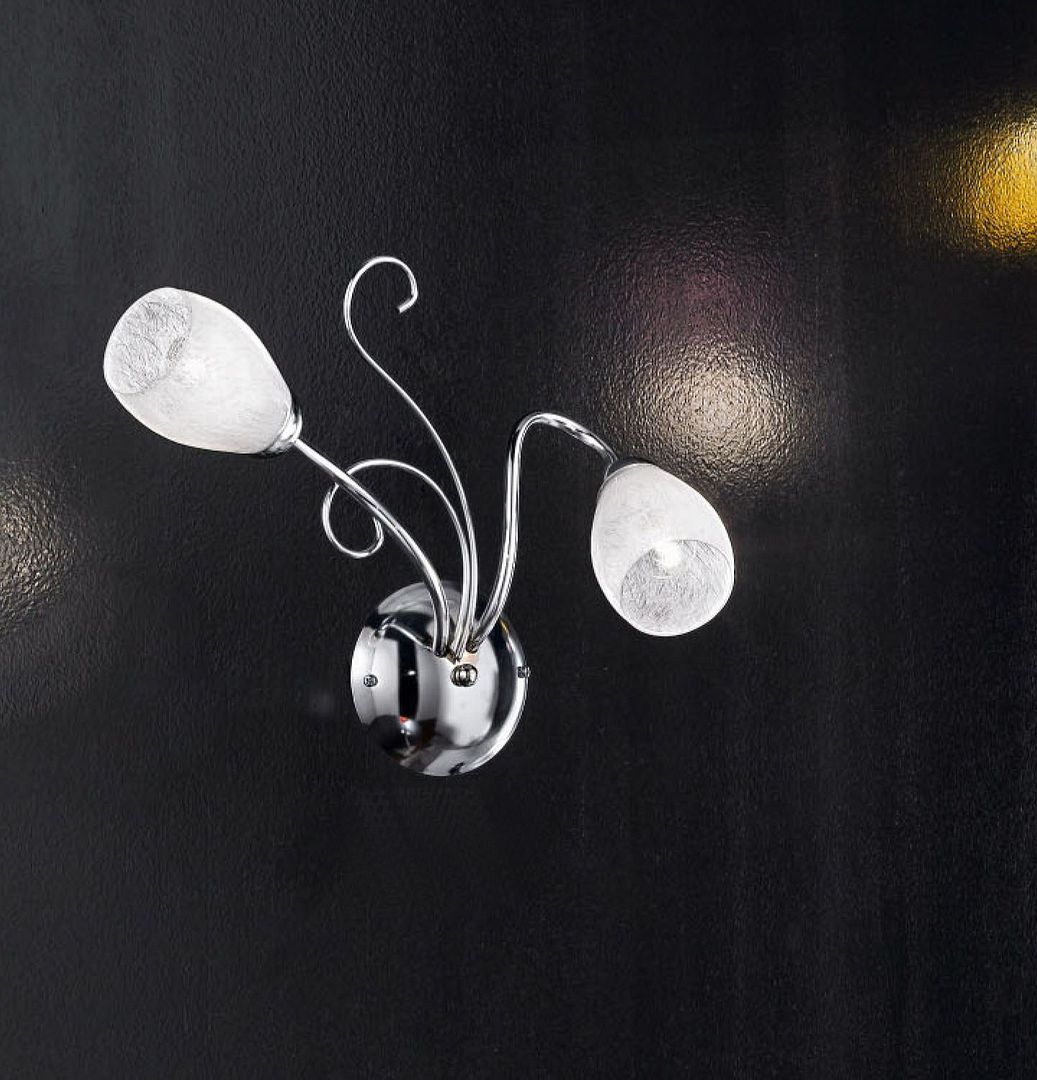 Applique lampada parete design moderno acciaio cromato 2 luci ...