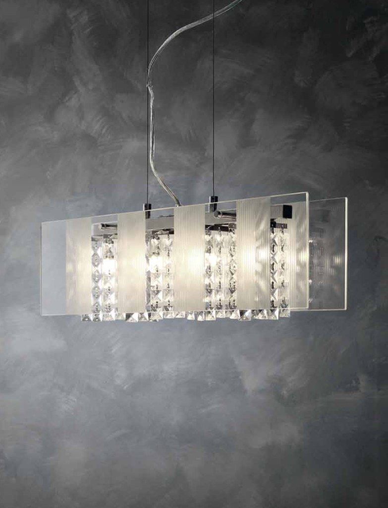 Lampade a sospensione per cucina: lampada a sospensione in legno ... Sospensione moderna vetro bianco e acciaio