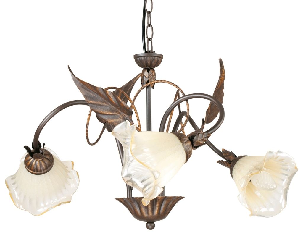 Lampadario classico rustico country ferro battuto cristallo ...