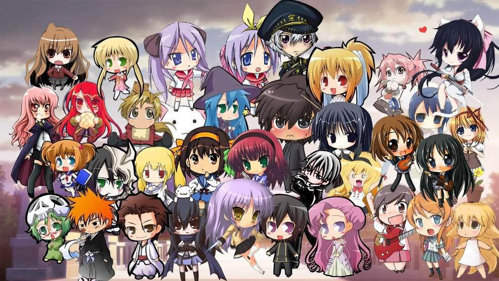 Anime Characters in Chibi Form, Picture for 